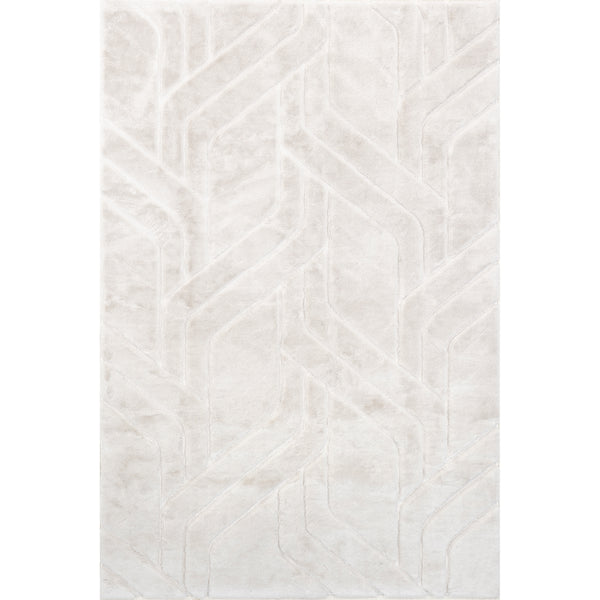 nuloom Indie SuperiorWash Modern Maze Faux Rabbit Machine Washable Area Rug White