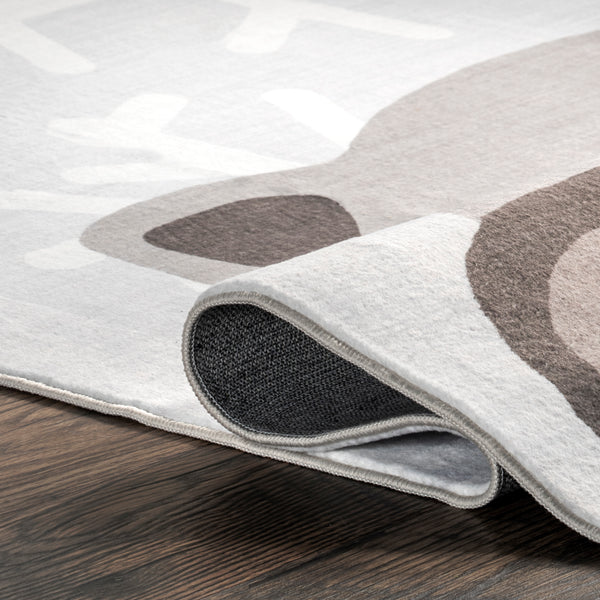 Nuloom Indigo Otter Kids Machine Washable Area Rug Light Gray