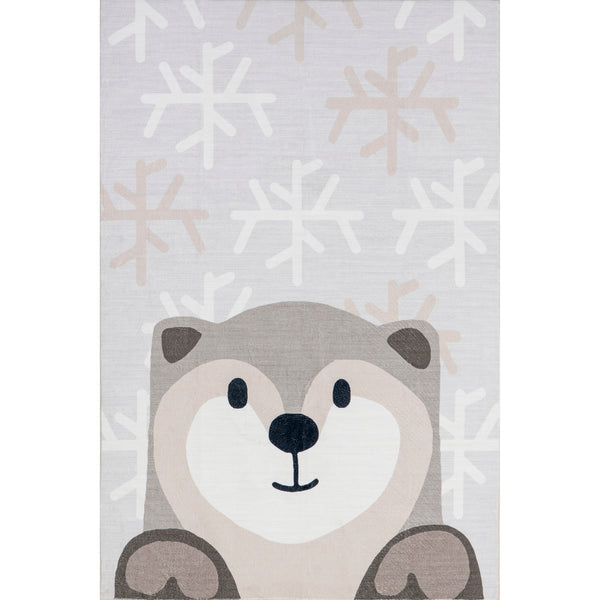 nuloom Indigo Otter Kids Machine Washable Area Rug Light Gray