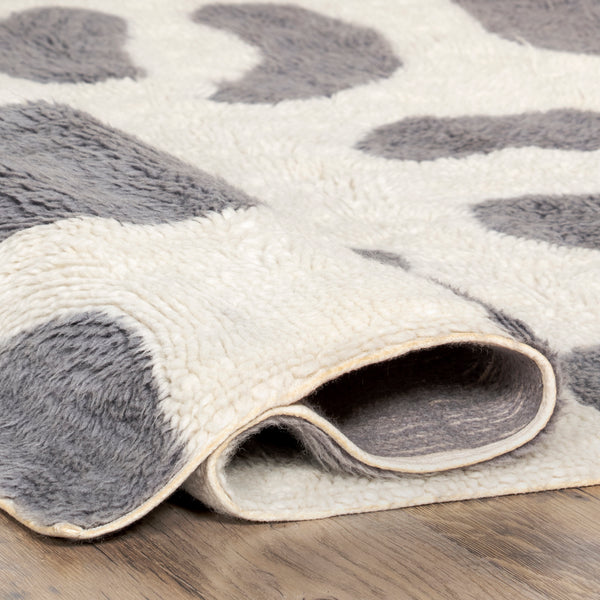 Nuloom Irma Leopard Machine Washable Wool Area Rug Gray