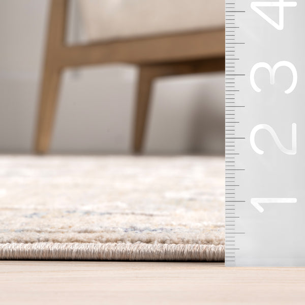 Nuloom Ismay Transitional Floral Fringe Area Rug Beige