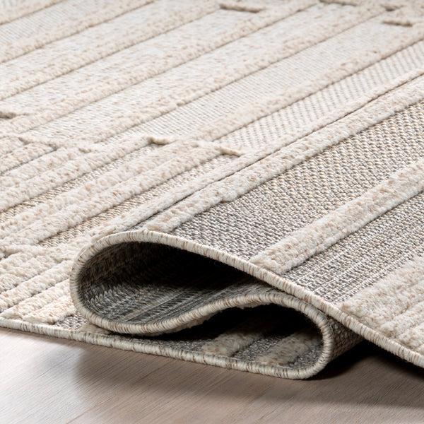 Nuloom Ismene Modern High-Low Fringe Area Rug Ivory