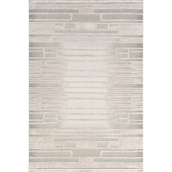 nuloom Ismene Modern High-Low Fringe Area Rug Ivory