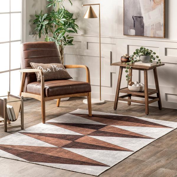 Nuloom Isolde Diamond Machine Washable Area Rug Rust