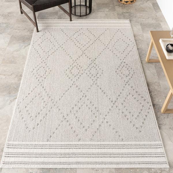 Nuloom Jacinda Trellis Indoor/Outdoor Area Rug Light Grey