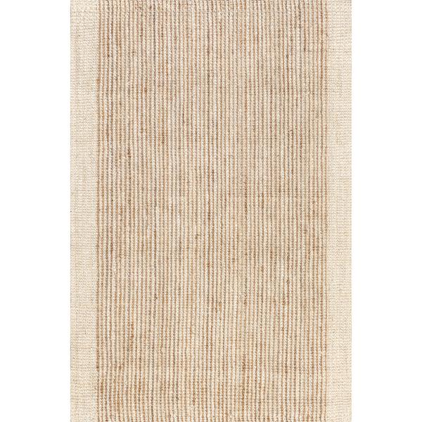 nuloom Jacinta Classic Striped Border Jute Area Rug Ivory