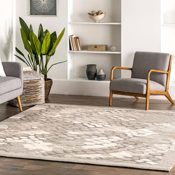 Nuloom Jae Transitional Pebbles Wool Area Rug Ivory