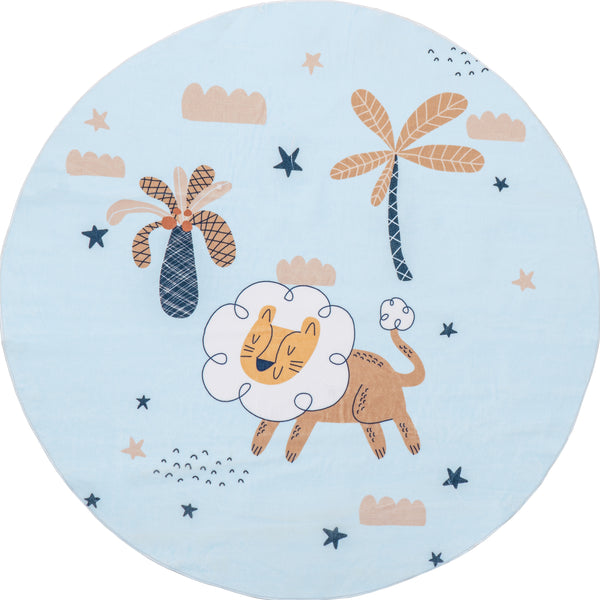 nuloom Jalissa Lion Dreams Machine Washable Kids Area Rug Blue Multi