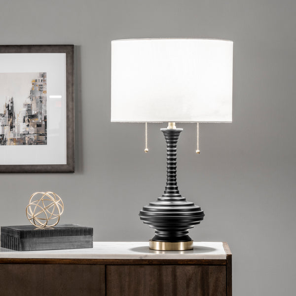 Nuloom Janey 26" Black And Gold Steel Table Lamp Black