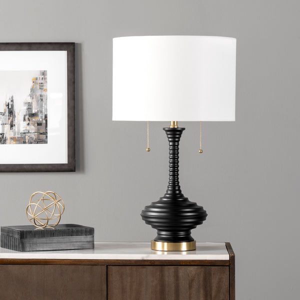Nuloom Janey 26" Black And Gold Steel Table Lamp Black