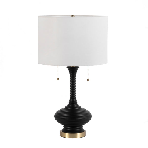 nuloom Janey 26" Black and Gold Steel Table Lamp Black