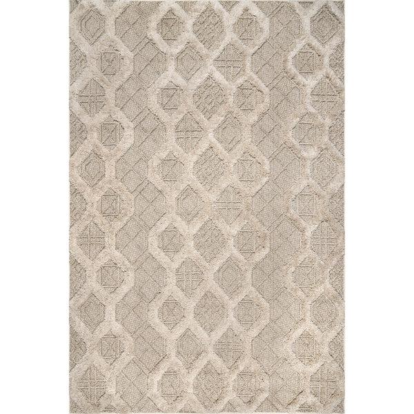 nuloom Janis High Low Textured Shaggy Honeycomb Area Rug Beige