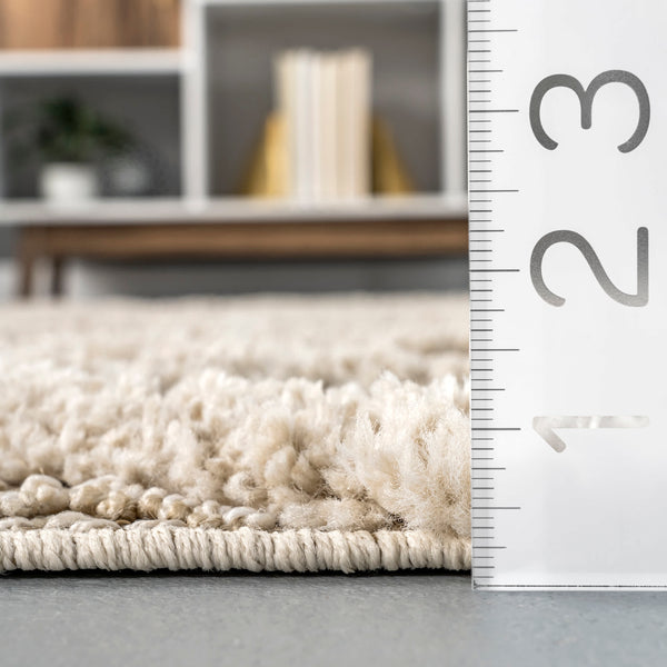 Nuloom Janis High Low Textured Shaggy Honeycomb Area Rug Beige