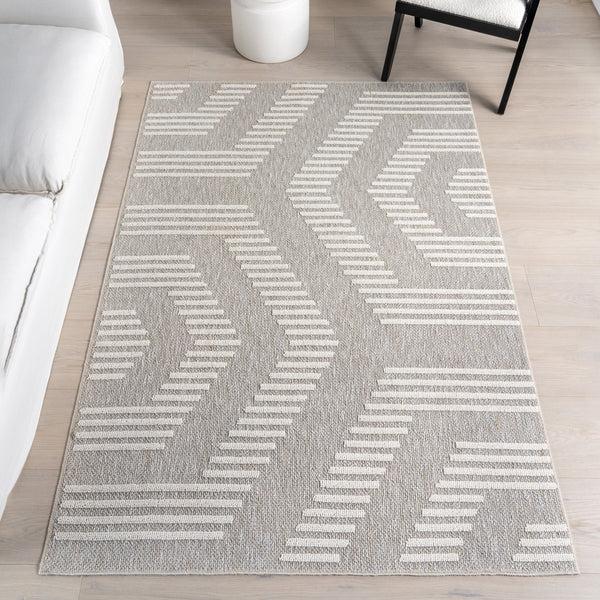 Nuloom Janiya Abstract Hexagon Machine Washable Area Rug Beige