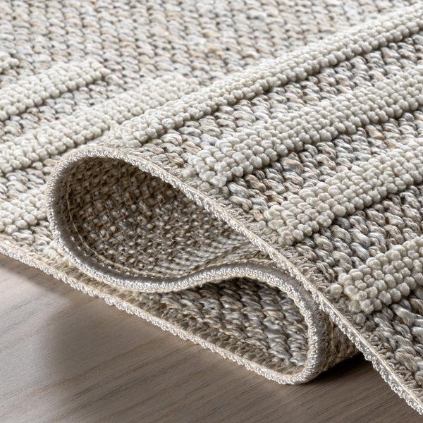 Nuloom Janiya Abstract Hexagon Machine Washable Area Rug Beige