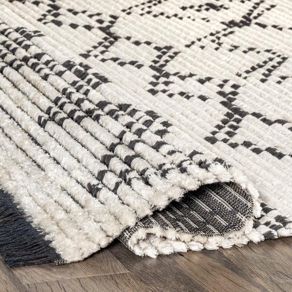 Nuloom Jaycee Abstract Soft Shaggy Textured Fringe Area Rug Beige