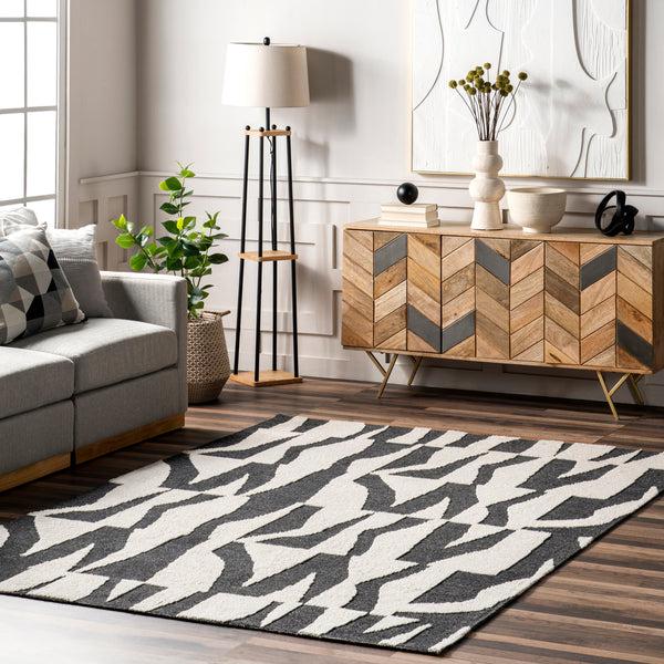 Nuloom Jenice Handmade Modern Abstract Area Rug Charcoal