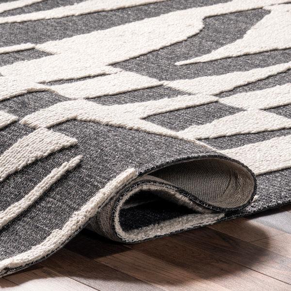 Nuloom Jenice Handmade Modern Abstract Area Rug Charcoal