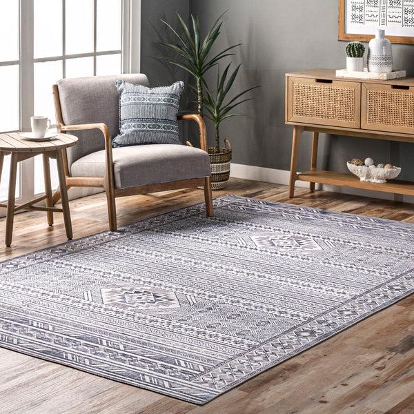 Nuloom Jenine Southwestern Machine Washable Area Rug Gray