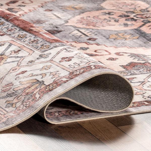 Nuloom Jenise Traditional Medallion Machine Washable Area Rug Beige