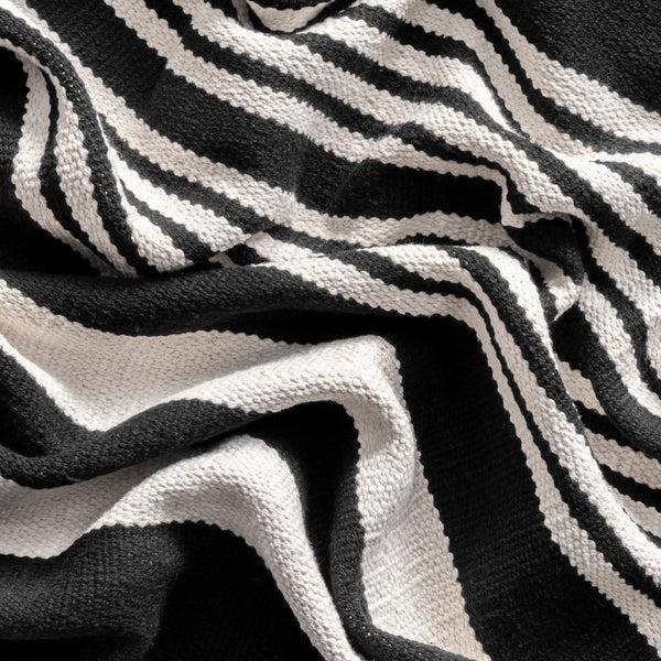 Nuloom Jess Hand Loomed Cotton Flatweave Striped Area Rug Black