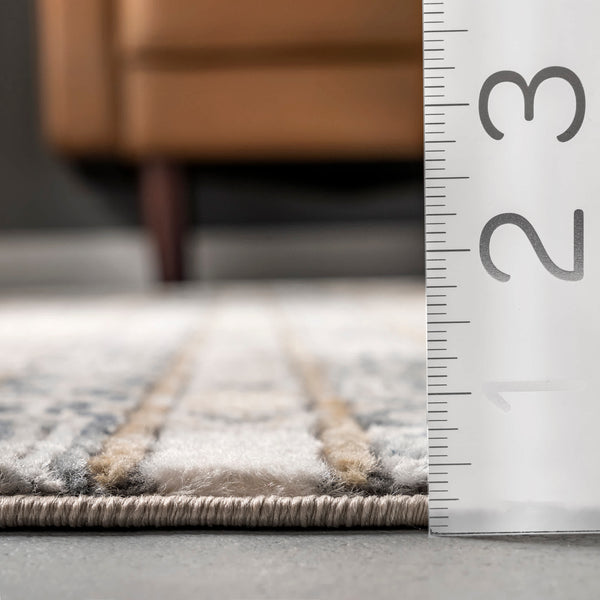 Nuloom Jessenia Diamond Stripes Tribal Area Rug Beige