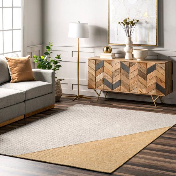 Nuloom Jillian Abstract Striped Wool Blend Area Rug Ivory