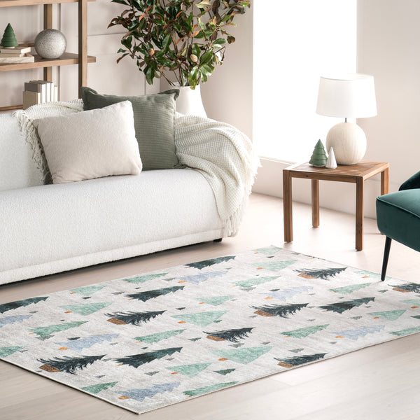 Nuloom Jina Evergreen Tree Machine Washable Area Rug Green