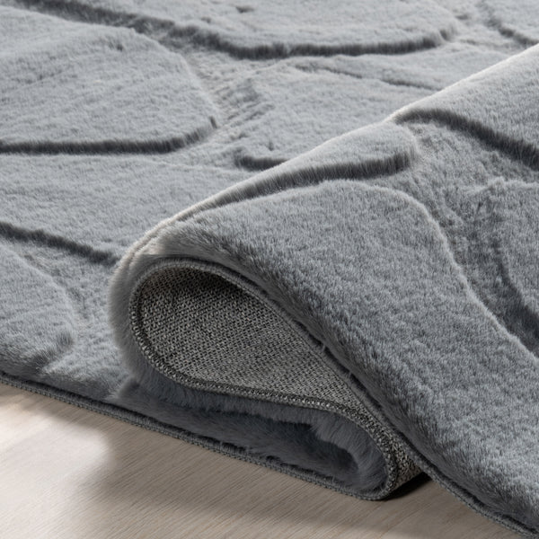 Nuloom Jireh Plush Geometirc Machine Washable Ara Rug Grey Blue