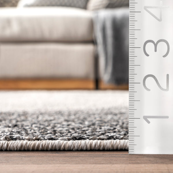 Nuloom Joëlle Abstract Braided Tasseled Area Rug Light Gray