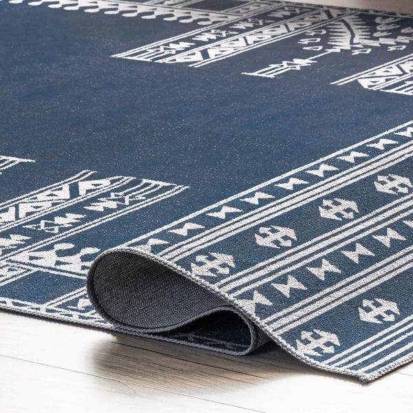 Nuloom Joelle Machine Washable Tribal Geometirc Border Area Rug Light Gray