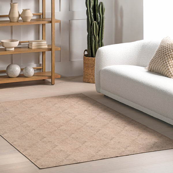 Nuloom Joplin Casual Trellis Cotton Machine Washable Area Rug Natural