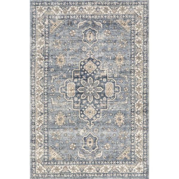 nuloom Jordan Vintage Medallion Machine Washable Area Rug Grey