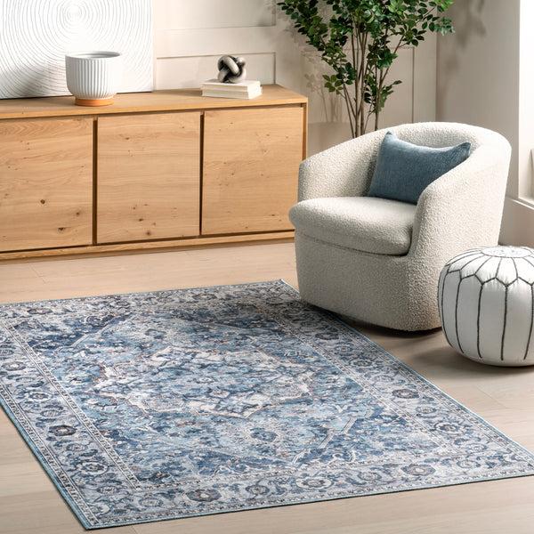Nuloom Joslyn SpinClean Traditional Floral Machine Washable Area Rug Blush
