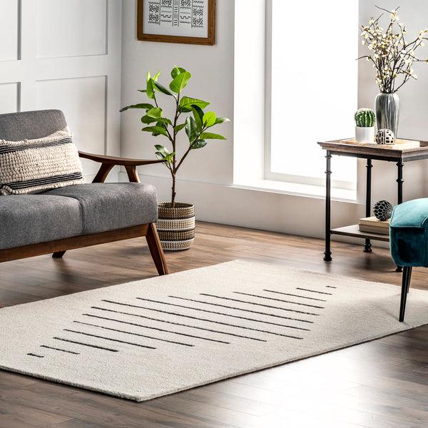 Nuloom Jules Hand Hooked Wool And Cotton Diamond Area Rug Ivory