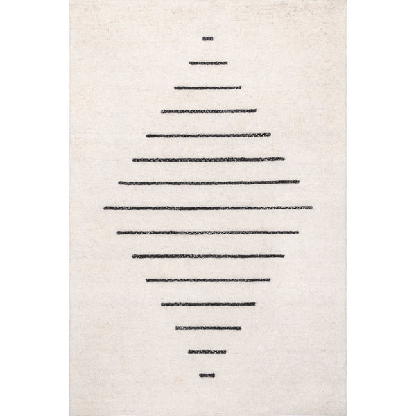 nuloom Jules Hand Hooked Wool and Cotton Diamond Area Rug Ivory
