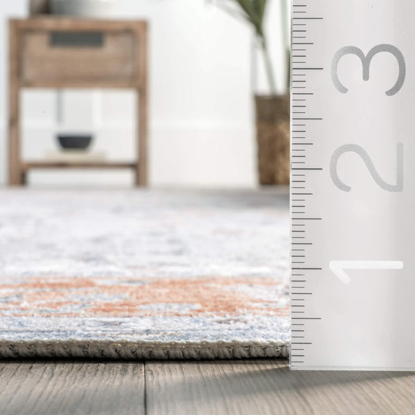 Nuloom Julia Machine Washable Transitional Border Area Rug Light Gray