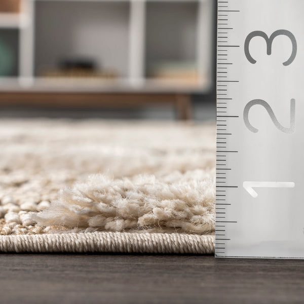 Nuloom Julie High Low Textured Shaggy Geometric Area Rug Beige