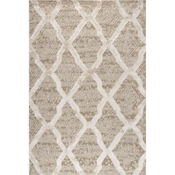 nuloom Julie High Low Textured Shaggy Geometric Area Rug Beige