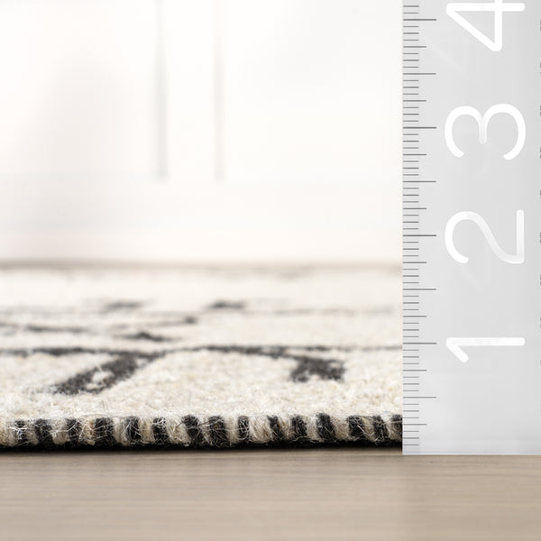 Nuloom June Geometric Reversible Wool Area Rug Ivory