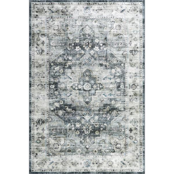 nuloom Kaiana Medallion Spill Proof Machine Washable Area Rug Slate Blue