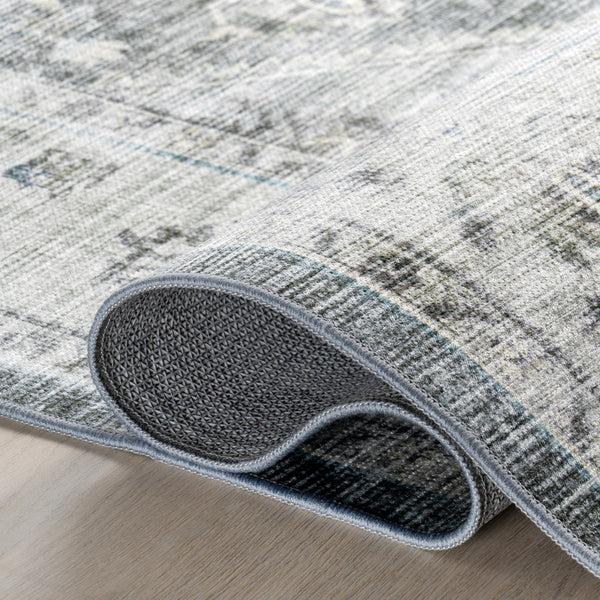 Nuloom Kaiana Medallion Spill Proof Machine Washable Area Rug Slate Blue
