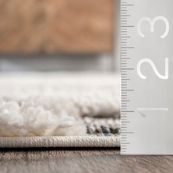 Nuloom Kaira High Low Textured Shaggy Striped Area Rug Grey
