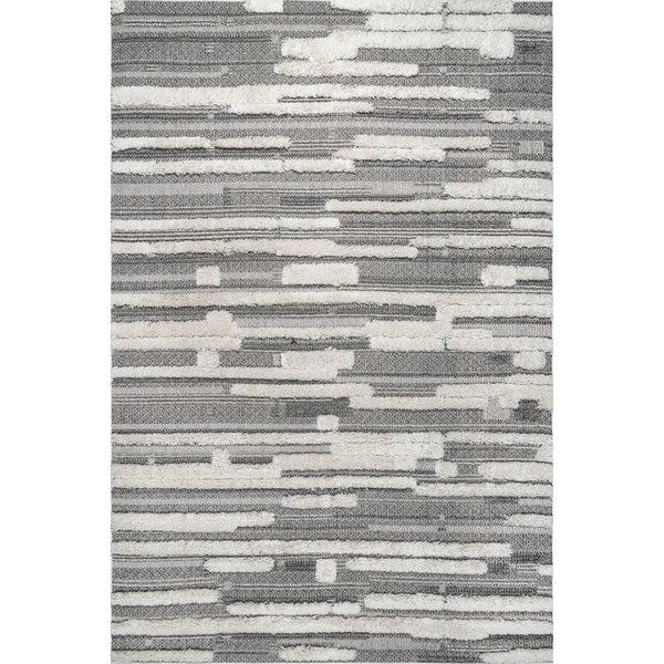 nuloom Kaira High Low Textured Shaggy Striped Area Rug Grey