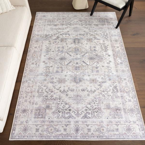 Nuloom Kaleen Medallion Spill Proof Machine Washable Area Rug Grey