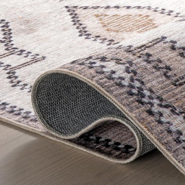 Nuloom Kalilah Medallion Spill Proof Machine Washable Area Rug Ivory