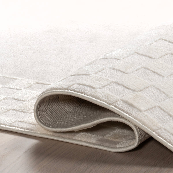 Nuloom Kalina High-Low Checkered Bordered Area Rug Cream