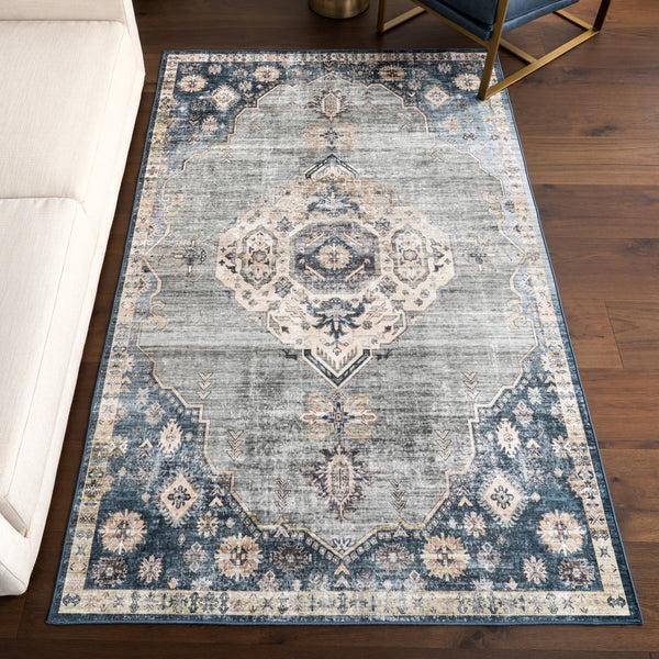 Nuloom Kallipoe Medallion Spill Proof Machine Washable Area Rug Sage Green