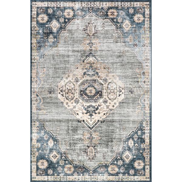 nuloom Kallipoe Medallion Spill Proof Machine Washable Area Rug Sage Green