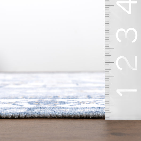 Nuloom Kamiyah SpinClean Medallion Machine Washable Area Rug Light Blue